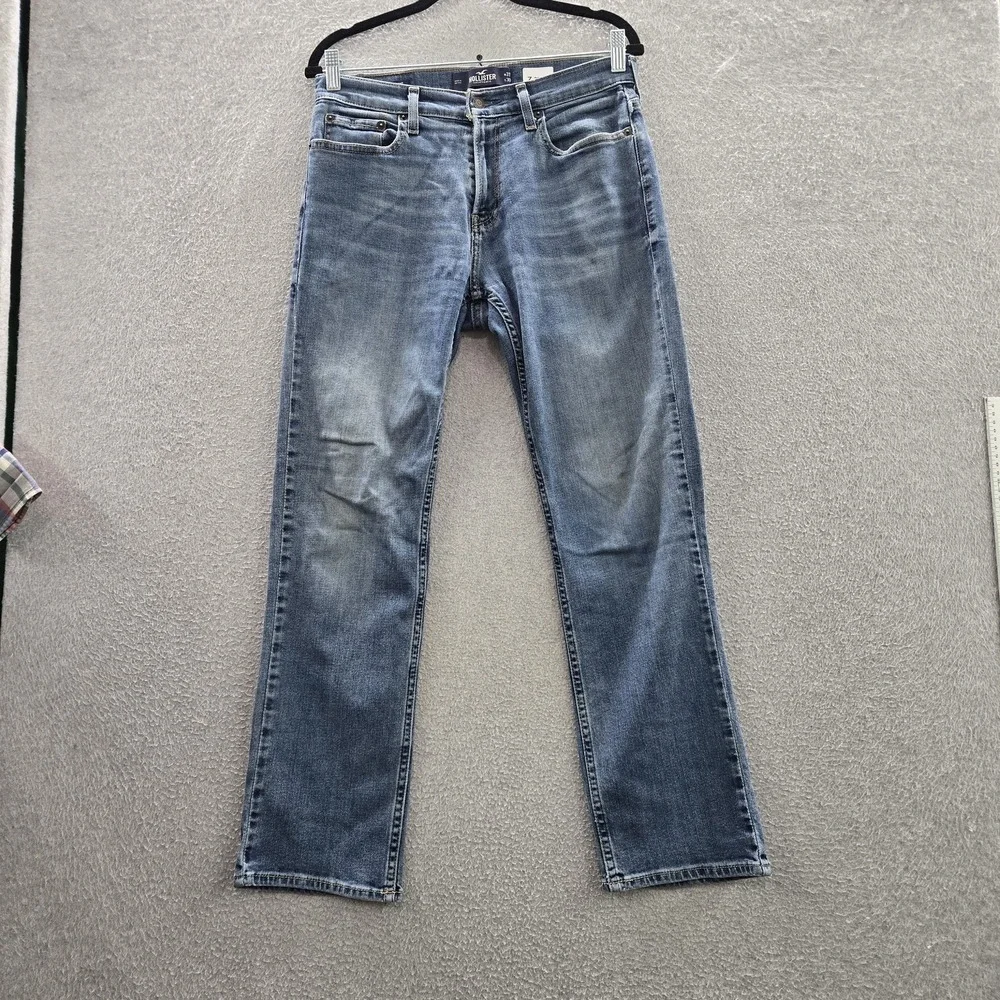 Hollister Men Jeans 31X30 Blue Denim Classic Straight Epic Flex READ